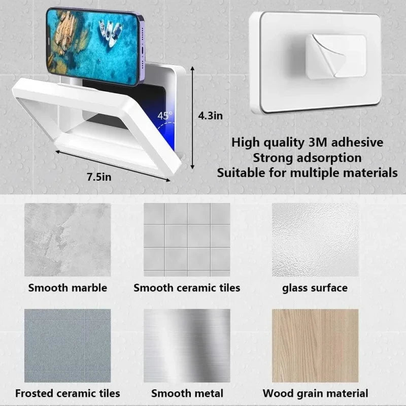 White Rotating Shower Phone Holder