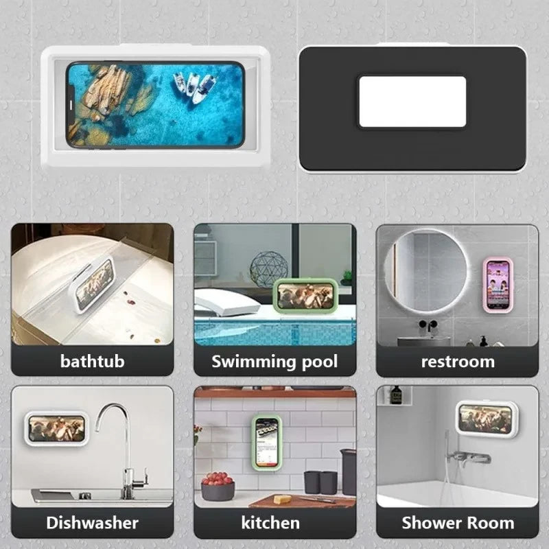 White Rotating Shower Phone Holder