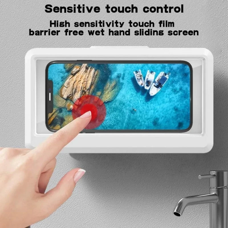 White Rotating Shower Phone Holder