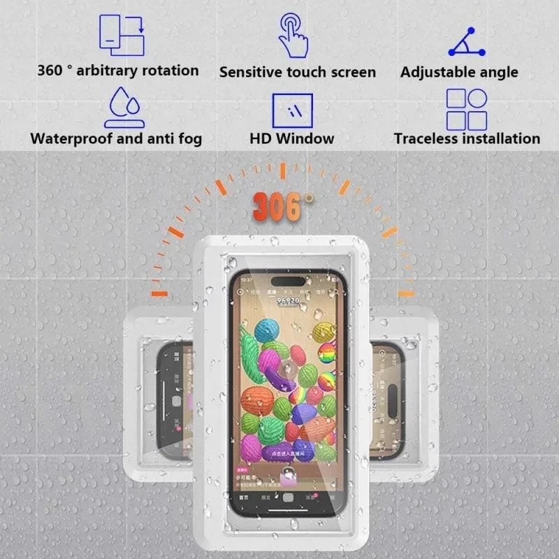 White Rotating Shower Phone Holder